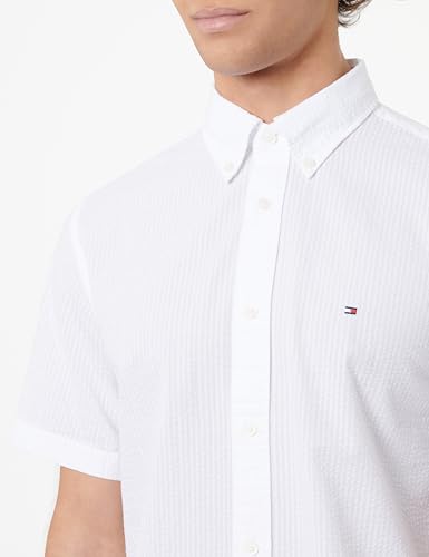 Tommy Hilfiger SEERSUCKER SOLID RF SHIRT S/S S/S Shirt Herren, White (White), L – Ansicht 2