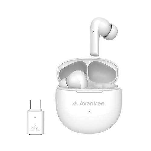 Avantree Reverb - Wireless Earbuds for PC, PS5, PS4, Computer, Laptop, Gaming with USB C Adapter, Noise Cancelling Mic & aptX Voice Bluetooth Headset for Clear Calls, and aptX Adaptive for Low Latency Avantree Reverb - Wireless Earbuds for PC, PS5, PS4, Computer, Laptop, Gaming with USB C Adapter, Noise Cancelling Mic & aptX Voice Bluetooth Headset for Clear Calls, and aptX Adaptive for Low Latency