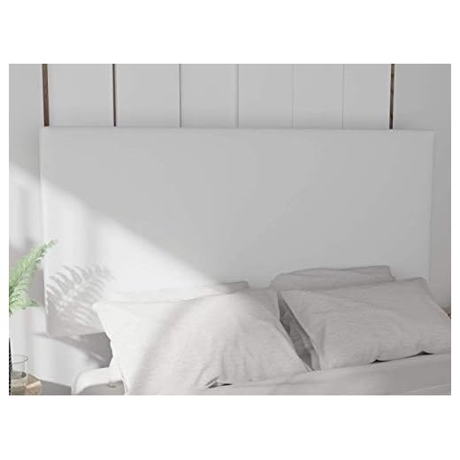 LA WEB DEL COLCHON - Cabecero tapizado Paros para Cama de 105 (115 x 70 cms) Blanco Polipiel | Cama Juvenil | Cama Matrimonio | Cabezal Cama |