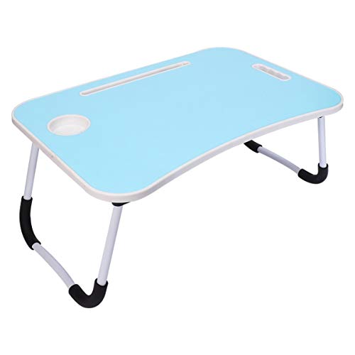 Klappbarer Laptop-Bettständer Fauler Computertisch Faltbares Frühstückstablett für Sofasofa Beim Arbeiten (Himmelblau)