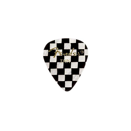 Fender Graphic Guitar Picks 351 Shape Checker Thin 12-Pack