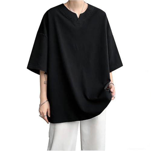 [Anzn] tシャツ メンズ 半袖 大きいサイズ 無地 ラウンドカット おしゃれ ゆったり 夏服 メンズ tシャツ 通気性 柔らかい 快適 肌着 カットソー hei-2XLの商品画像（Amazon）