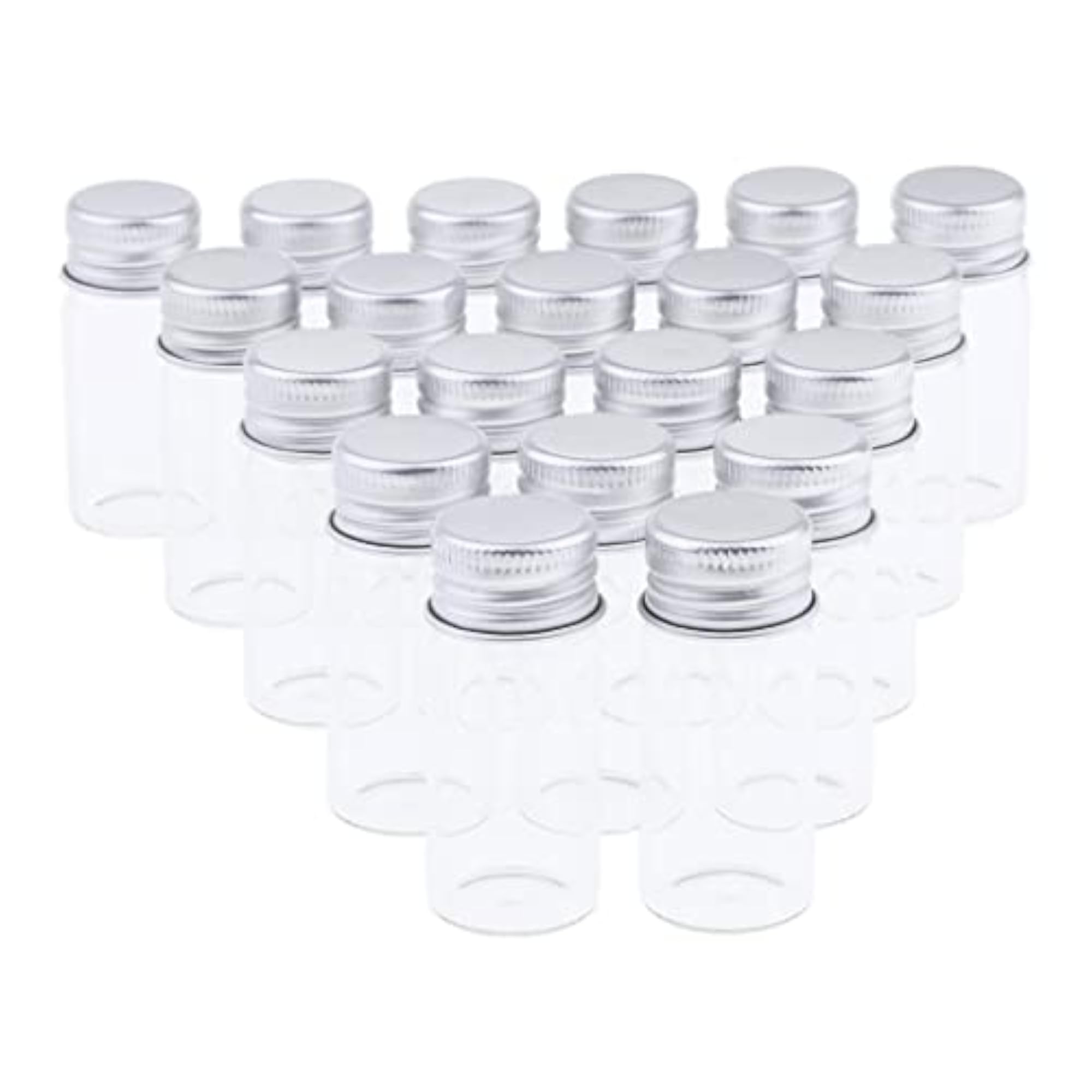 2x20X Empty Refillable Cosmetic Container Bottle Round Glass Jar
