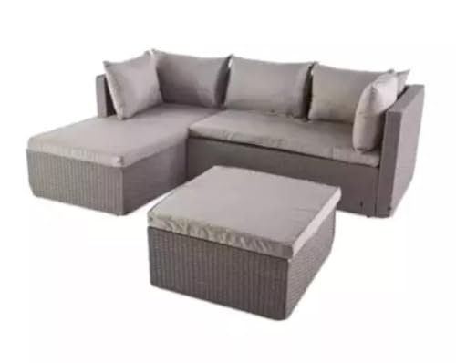 Replacement 8pc Cushions Covers Set Rattan Garden Chair Outdoor Patio Sofa Grey (Covers Only)