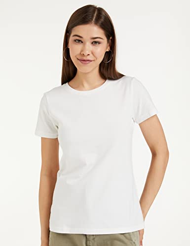Image of Amazon Brand - Symbol Women Cotton Stretch Regular Fit Round Neck Half Sleeve T-Shirt (Available in Plus Sizes)