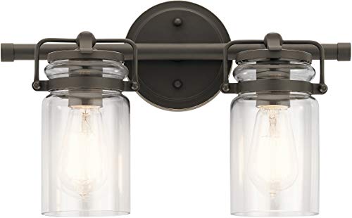 Image of Kichler Lighting Brinley 15.75 inch 2 Light Vanity Light with Clear Glass in Olde Bronze