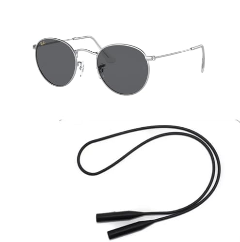 Ray-Ban RB3447 Sunglasses Bundle: RB 3447 ROUND METAL and Universal Anti-slip Silicone Leash2