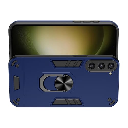 Image of amazon basics Kickstand Mobile Cover (360 Rotating Ring Holder) for Samsung Galaxy S23 Plus 5G (Blue)