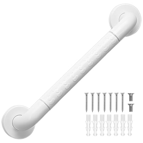 Acier Inoxydable Salle De Bains Grab Bar 40cm Poignée de Douche, Poignée Salle De Bain Pour Personnes Âgées Et Enfants, Blanc