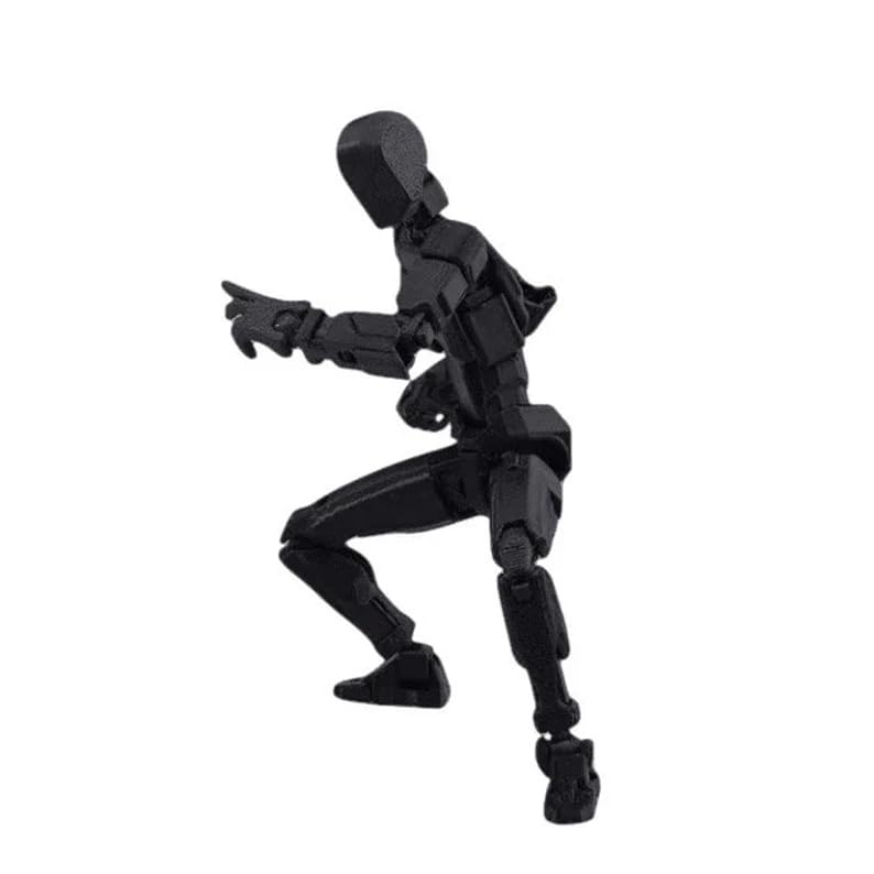 Image of VAALI Dummy 13 Action Figure Fully Assembled T13 Articulated Robot Toy with 12 Accessories (Swords Guns Extra Hands) 3D Printed Poseable Desktop Figure for Stop Motion Artists Gamers 5.4 inch (Black)