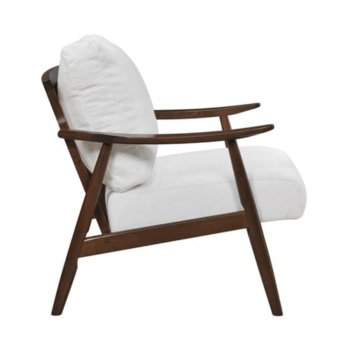 Sillón Textil Beige Estructura Madera Rubberwood miniatura 4