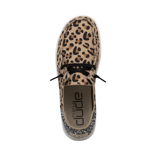 Image of HEYDUDE Women's Wendy Funk Cheetah Collage Size 7 | Womena€s Shoes | Womena€s Lace Up Loafers | Comfortable & Light-Weight