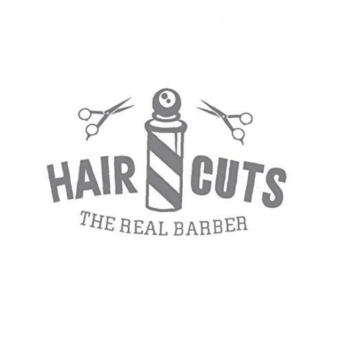 Heall Stickers muraux Amovibles Anglais Lettre Haircut PVC Stickers muraux Papier Peint Salon Chambre Décoration Noir