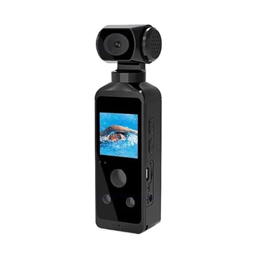 TRDEWR Videocámara De Bolsillo 4K 1080P HD 1,3 'Pantalla LCD 270 ° Giratoria WiFi Mini Cámara Deportiva con Estuche Impermeable Cámaras Movimiento Portabilidad Sin Esfuerzo(with 16G Card)