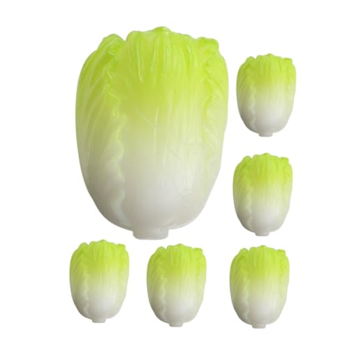 Lurrose 6個 ミニチュア樹脂製大菜模型 精巧な細部表現 リアル感あるミニ野菜 飾り用 ドールハウス インテリア フォトプロップス テーブルデ