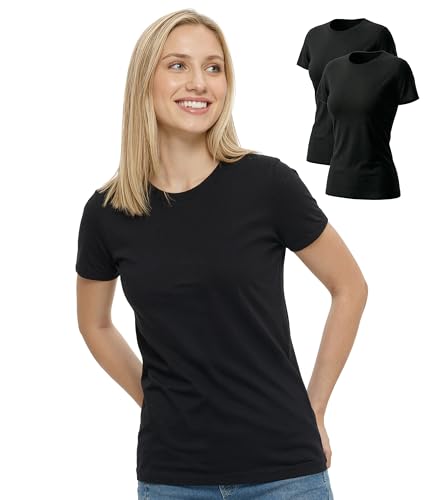 Lot de 2 t-shirts femme en laine mérinos à manches courtes