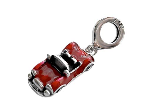 Bolenvi Sports Car Red Ferrari 925 erling Silver Pendant Charm Bead For Pandora & Similar Charm Bracelets or Necklaces3