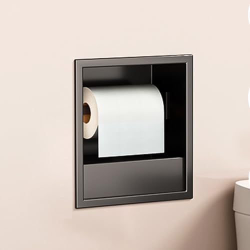 Mueble de baño empotrado negro con papelera integrada STO Solut 5