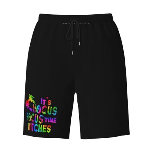 Its Hocus Pocus Time Witches Men's Quick-Dry Board Shorts 7" - Swim Trunks Summer Hawaii Beach3