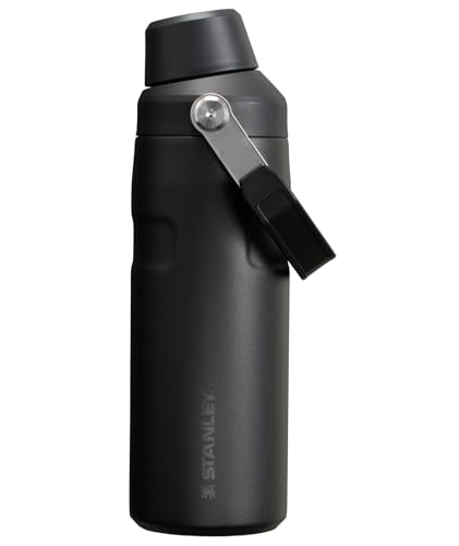Image of Stanley IceFlow Fast Flow Water Bottle 16 oz | Angled Spout Lid | Lightweight and Leakproof for Travel and Sports | Insulated Stainless Steel | BPA-Free | Black 2.0