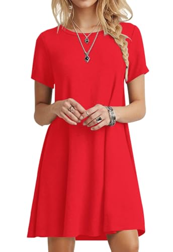 Image of POPYOUNG Women's Dress Fall Outfits Casual Midi Sundress