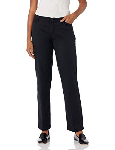 Riders by Lee Indigo Women's Tall Size Stretch Twill Flat Front Pant, Black, 12 L