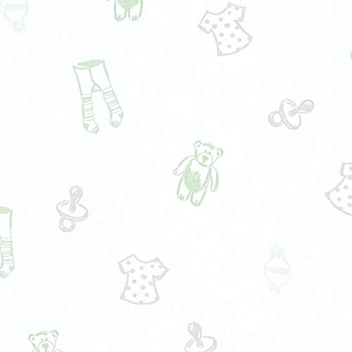 Kids Wallpaper Little Stars Non-Woven Wallpaper 10.05 m x 0.53 m Green Bronze White Made in Germany by Livingwalls 358451 35845-1 - Image 3
