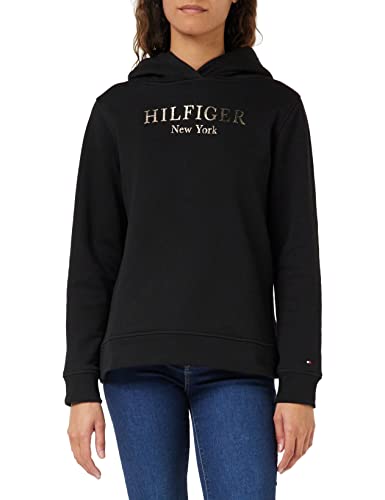 Tommy Hilfiger Damen Hoodie mit Kapuze, Schwarz (Black), XL