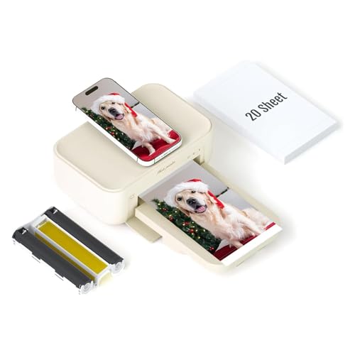 HPRT Photo Printer 4x6,+20 Sheets&1ribbon,Wi-Fi Wireless Instant Picture Printer for iPhone, Android, Smartphone, Thermal Dye-Sublimation, AR Video Printing,Portable Photo Printers for Home Use