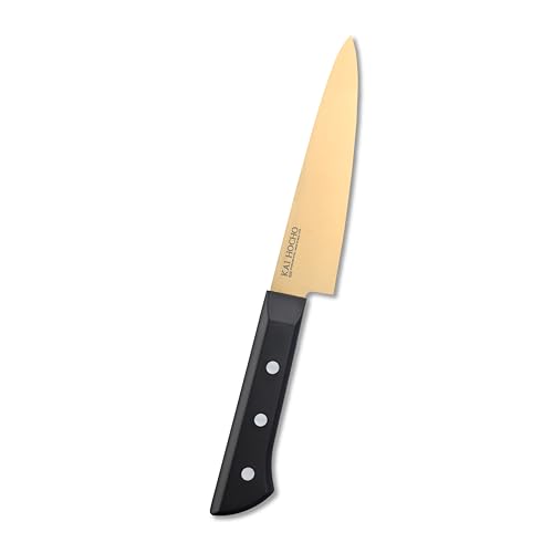 Image of KAI Hocho Japanese Premium Petty Kitchen /Vegetable Knife, 4.8 Inch Blade, Gold, Stainless Steel (Gold)
