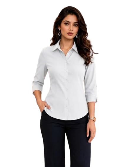 Formal Viscose Rayon Shirt for Women | Full Sleeve Cotton Office Wear Shirt-picture-54