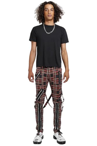 Bondage Punk Pants in Black Plaid3