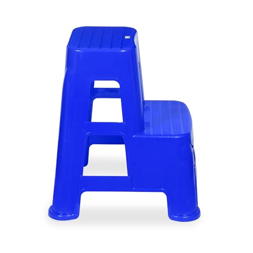 Image of Nilkamal STL21 Step Stool for Home, Bedroom, Bathroom, Kitchen, Living Room, Office, Adult, Kids, Children's and Garden Stool with 100Kg Load Capacity (Deep Blue)