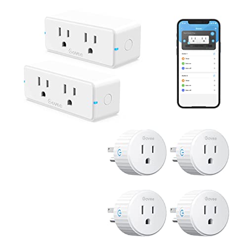 Govee Dual Smart Plug 2 Pack, 15A WiFi Bluetooth Outlet, Work wit...