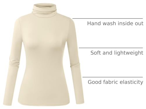Image of Herou Womens Long Sleeve Turtleneck Slim Fitted Lightweight Casual Active Layer Tops Shirts