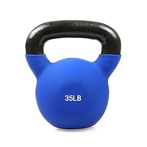 RitFit Neoprene Coated Solid Cast Iron Kettlebell 5 10 15 20 25 30 35 40 45 50 LB, Great for Full Body Workout, Cross…