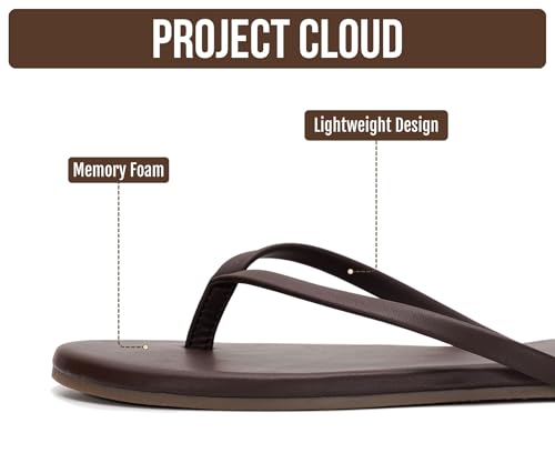 Image of Project Cloud Flip Flops for Women Footwear- Lightweight and Memory Foam Insole Sandals for Women 2026 - Durable Non-Slip Beach Essentials Flats for Women Sandals (Foundations)