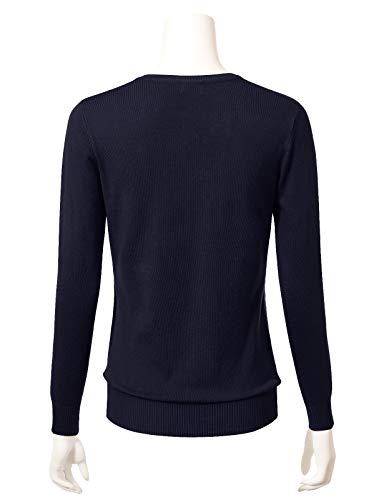 Image of Allsense Women's Long-Sleeve Crewneck Cardigan | Classic Button Down Sweater, Soft Fine Knit, Lightweight