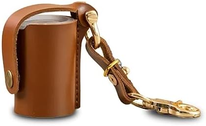 ZVZKC Leather 35mm Film Case Keychain, 35mm Film Holder Film Canisters with Caps for Film Photography & Gifts, H 1.96inch / 5cm (Brown)