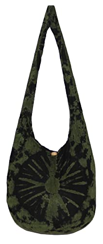 Image of TIE DYE Bohemian Hipster Hobo Boho Hippie Crossbody Bag Purse Black Tone 39 inch