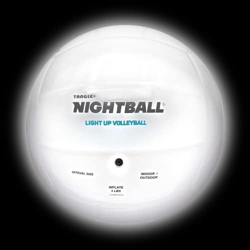Nightball Volleyball LED Volleyball - Light Up Glow in The Dark Volleyball - Outdoor Volleyball for Teens - Teenage Old Gift - Volleyball Gear (White)