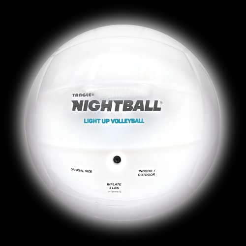 Nightball Volleyball Led Volleyball - Light Up Glow In The Dark Volleyball - Outdoor Volleyball For Teens - Teenage Old Gift - Volleyball Gear (White) #TOP3