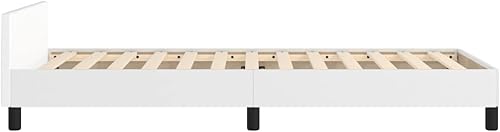 Miniatura 7 de loibinfen Marco de cama con cabecero blanco de 39.4 x 79.9 pulgadas, tamaño individual XL de piel sintética (colchón no incluido), peso 41.23 libras