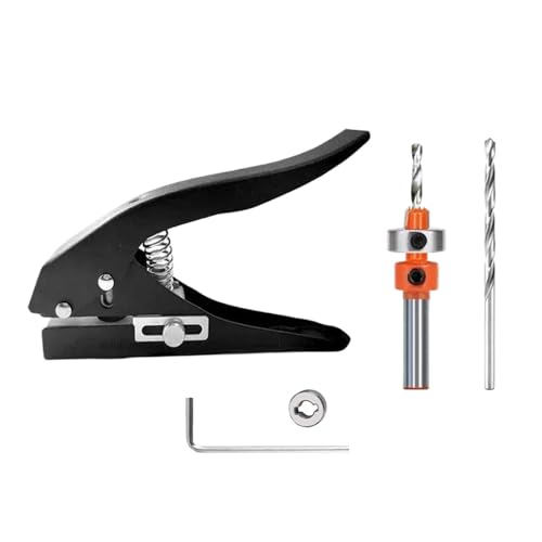 穴あけパンチ, 丸型ワンタッチバッジ用パンチ, ハンディタイプ軽量穴あけ機 段ボール・クラフト・名札・フォト用紙・ビジネス・ホーム・木工対応