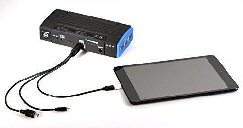 revolt Zusatz-Akku Auto: Notebook-Powerbank mit Kfz-Starthilfe & 2X USB, 12.000 mAh / 400 A (Powerbank Zigarettenanzünder, Kfz Starter, Akku Bank für Laptop und Pkw)