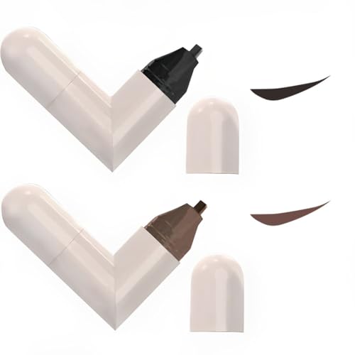 QOCUILC 2 Piezas delineador de ojos, Doble cabeza eyeliner set smudge para fiestas, Viajes, Días de trabajo, Bodas (negro + marrón)