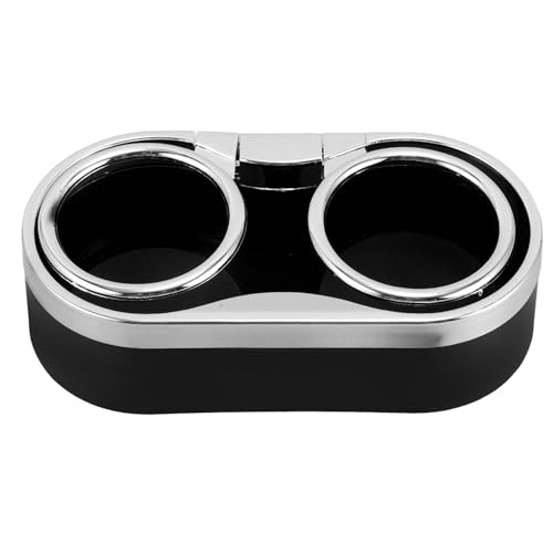 Organizador doble portavasos para carro plástico negro miniatura 1
