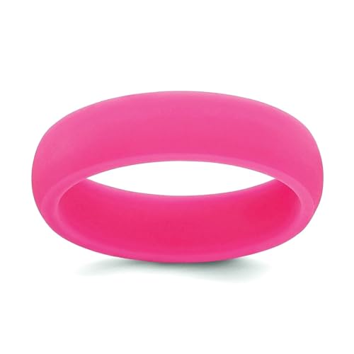 シリコンホットピンク 5.7mm ドーム型バンドスタイルリング 男女兼用, US 7 | EU 55.25 | DE 17.25 | JP 14 | UK O, シリコーン, 宝石なし