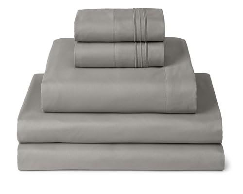 Image of Mellanni Split King Sheets Set - 5 PC Iconic Collection Bedding | Hotel Luxury, Extra Soft, Cooling Bed Sheets - Wrinkle, Fade, Stain Resistant (Split King, Taupe)