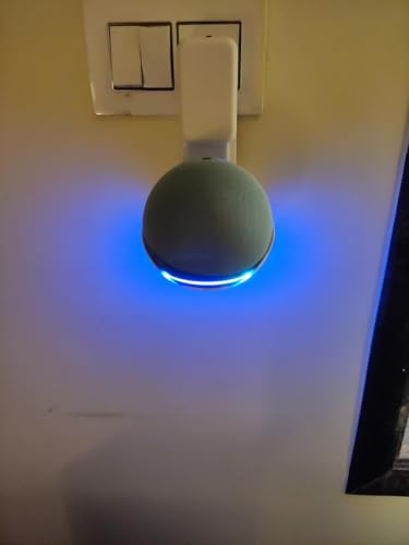 Image of Outlet Wall Mount Hanger Holder Stand Accessories Case Built-in Plug Cable Management for Echo Dot 4th Gen /Echo Dot 5th Gen Smart Speaker (White)